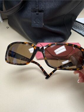 Kate Spade Ladies Tortoiseshell Square Sunglasses - Brown Lenses